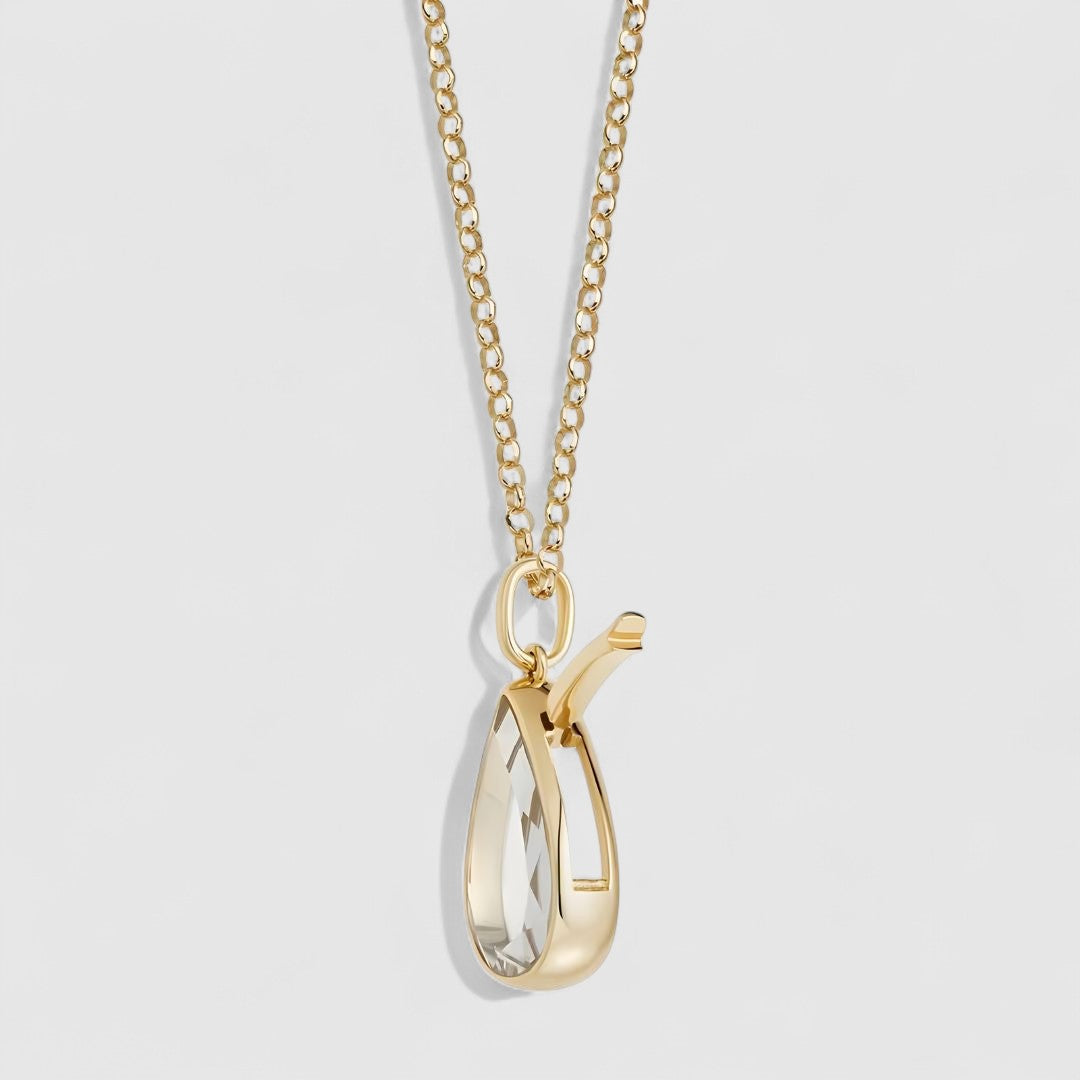 OCEAN HEART TEARDROP LOCKET NECKLACE
