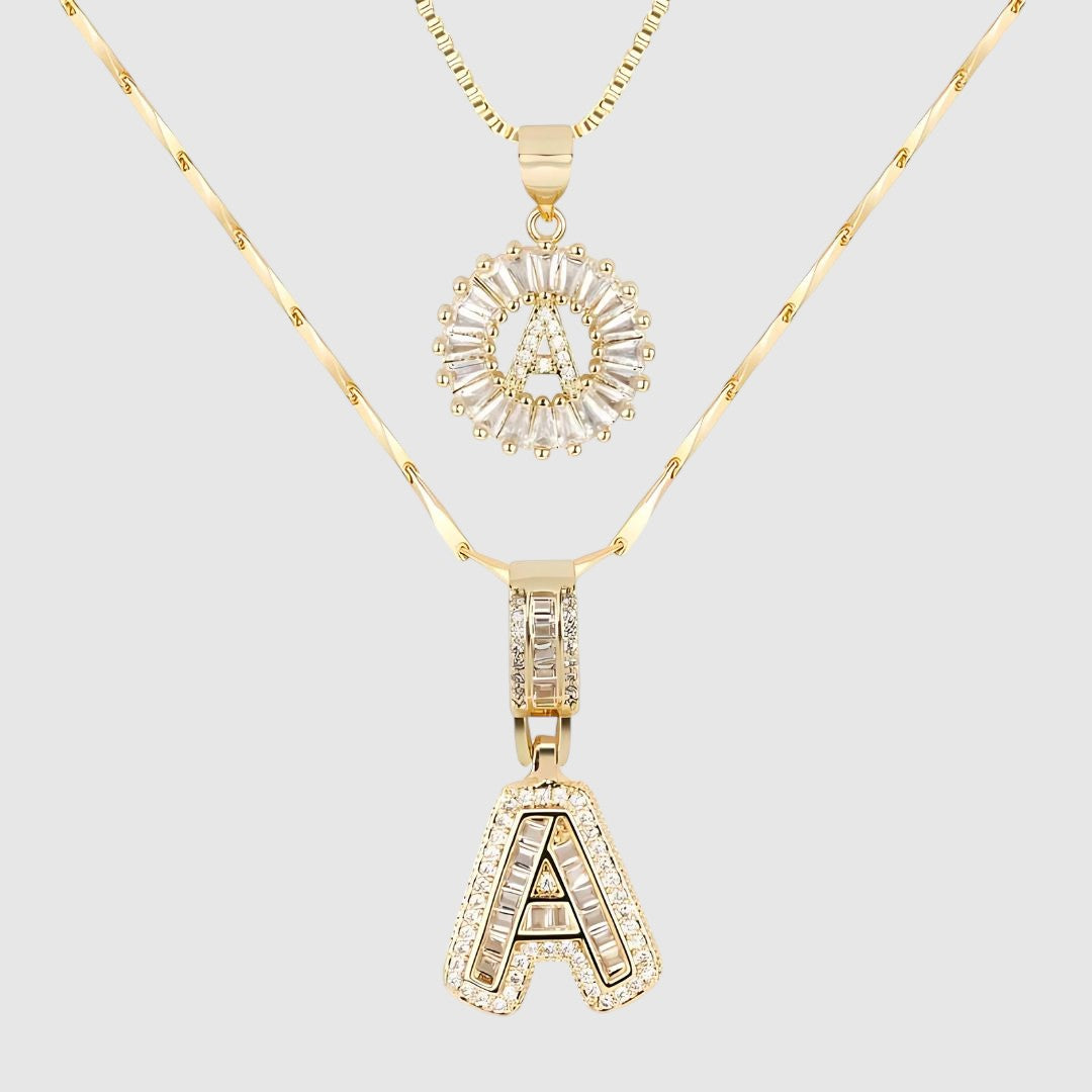 LUNAH A–Z INITIAL NECKLACE SET