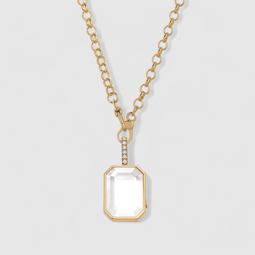OCTA CRYSTAL LOCKET NECKLACE