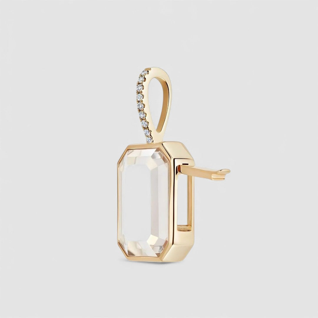 OCTA CRYSTAL LOCKET NECKLACE