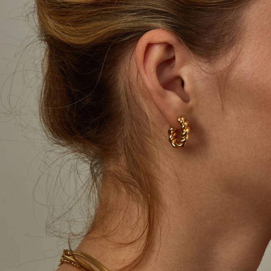 SPIRAL TWIST HOOP EARRINGS