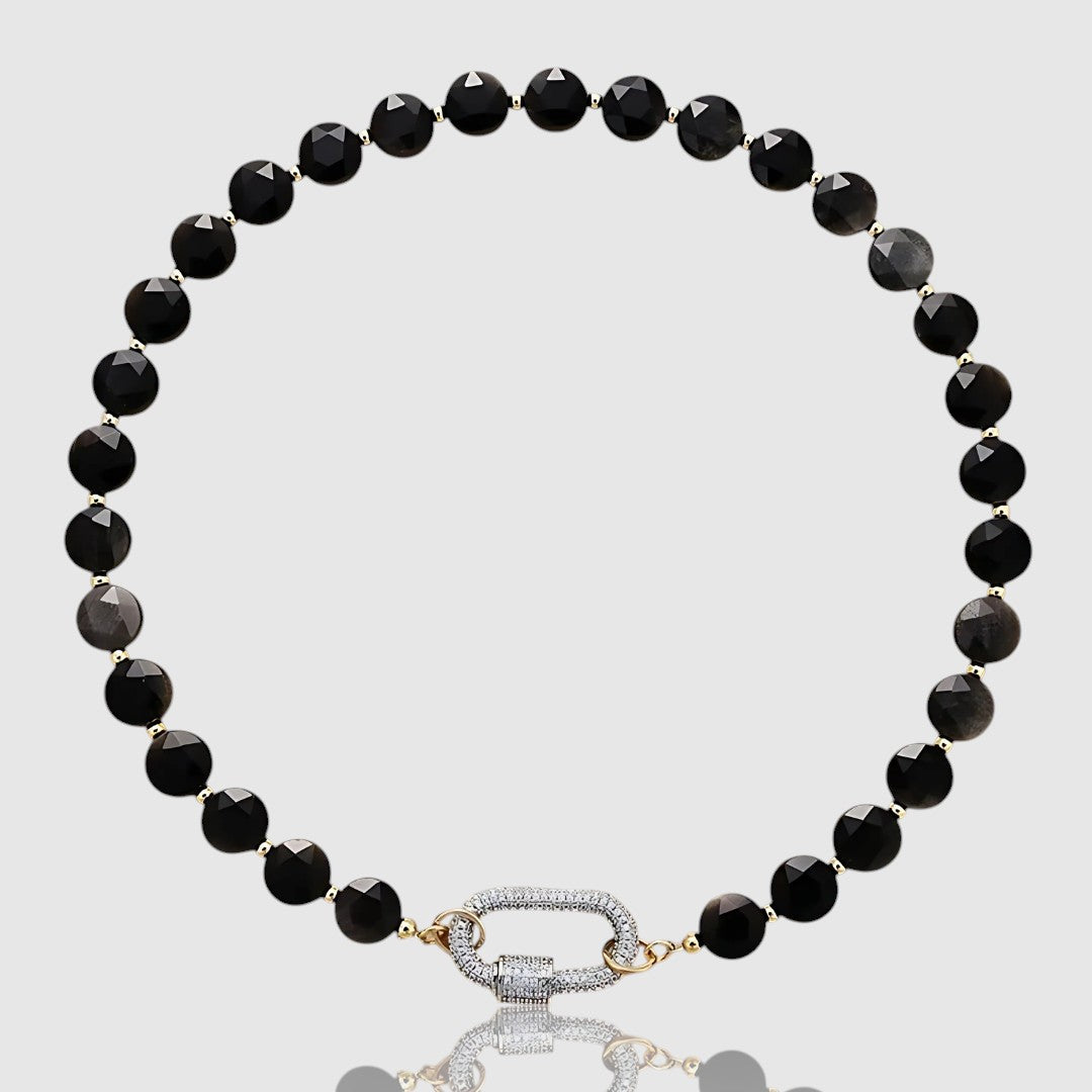 ZOE GOLD OBSIDIAN CHOKER