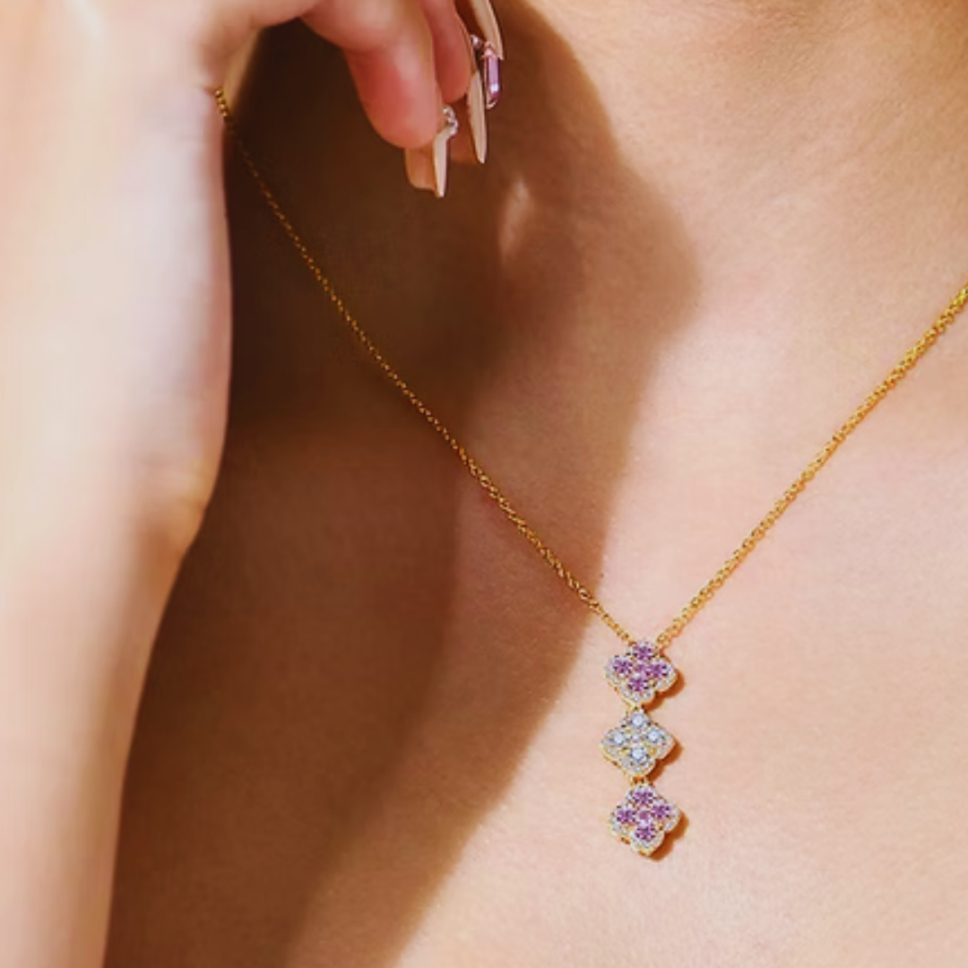 LILY MOISSANITE CLOVER NECKLACE
