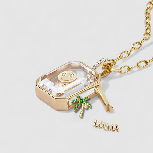 OCTA CRYSTAL LOCKET NECKLACE
