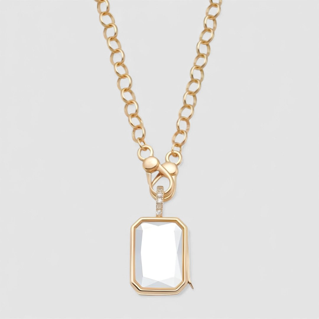 OCTA CRYSTAL LOCKET NECKLACE
