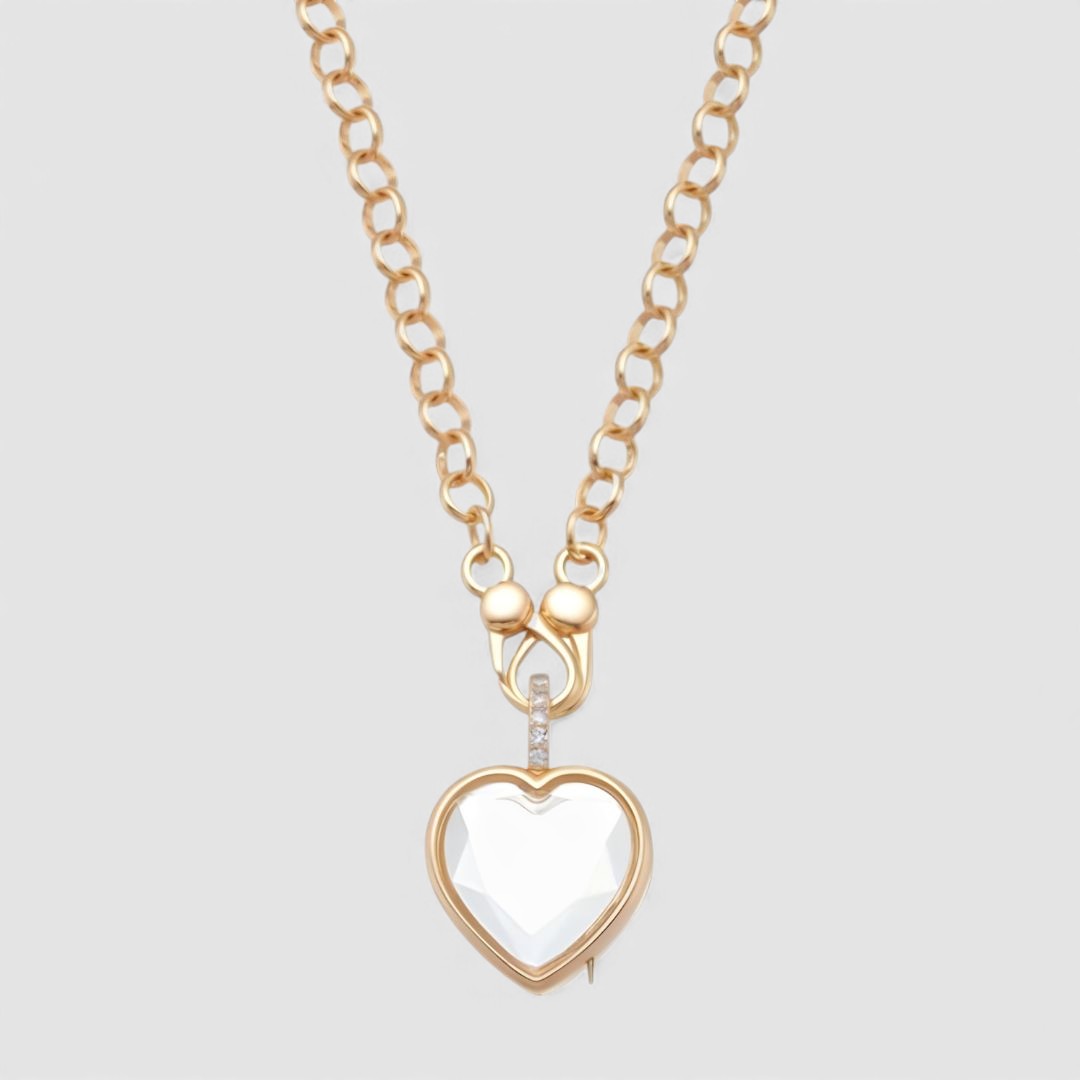 HEART CRYSTAL LOCKET NECKLACE