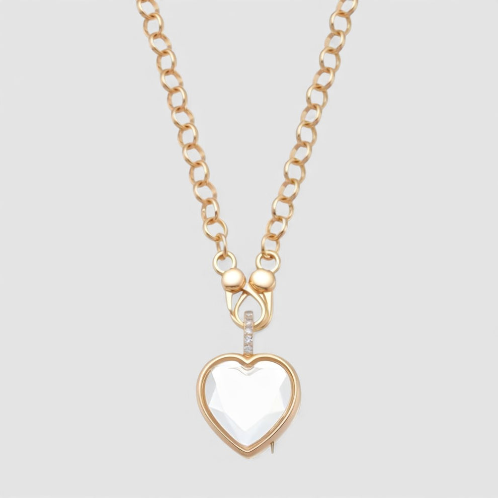 Heart Crystal Memory Locket Necklace | ALV Luxe Vault