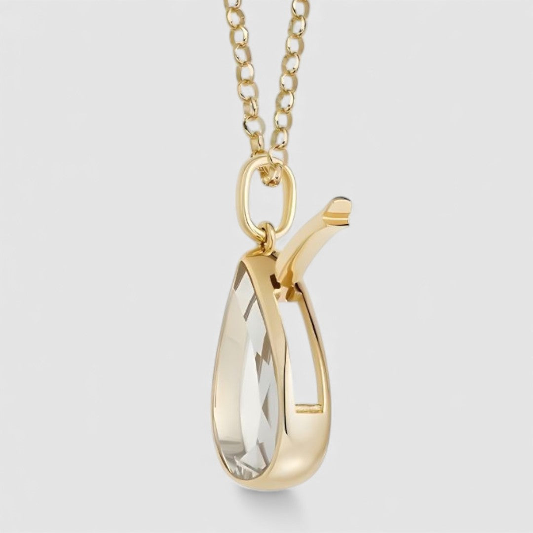 OCEAN HEART TEARDROP LOCKET NECKLACE