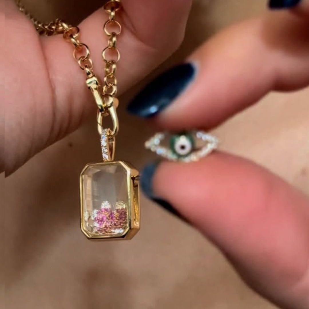 OCTA CRYSTAL LOCKET NECKLACE