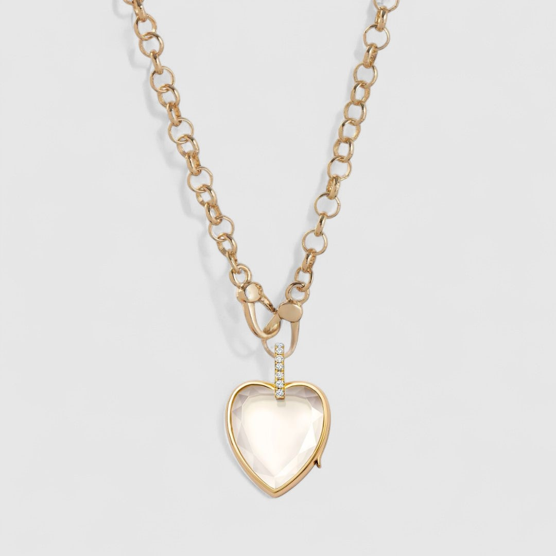 HEART CRYSTAL LOCKET NECKLACE