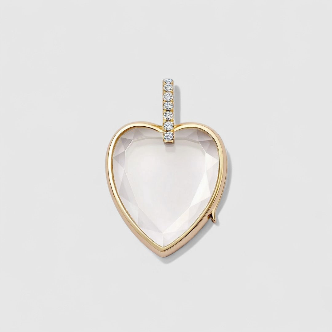 HEART CRYSTAL LOCKET NECKLACE