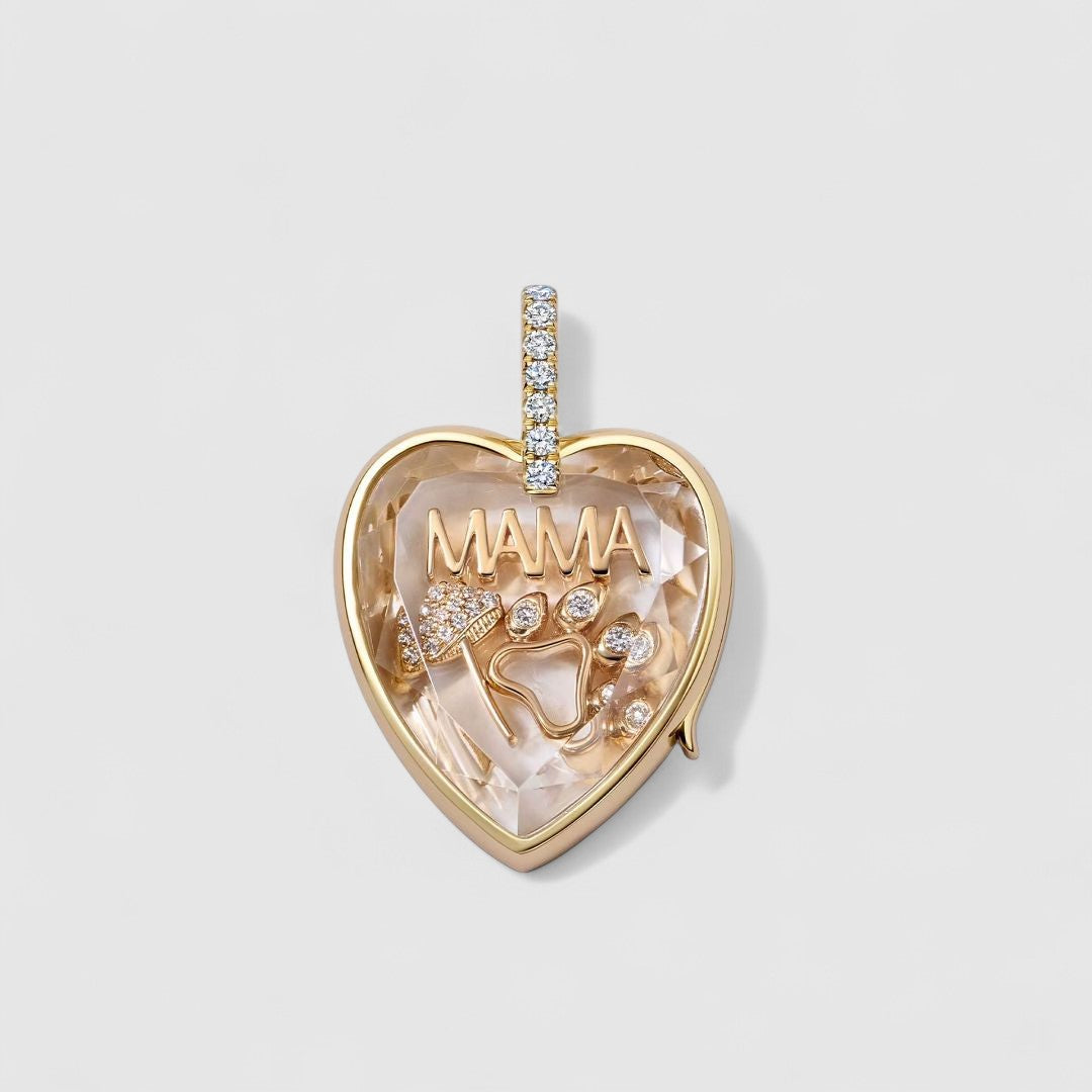 HEART CRYSTAL LOCKET NECKLACE