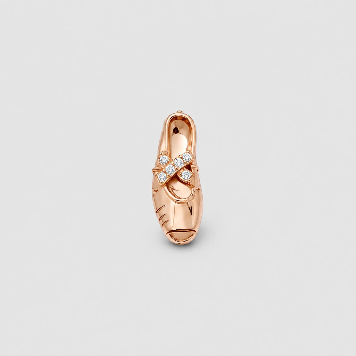 Rose Gold Ballet Slipper Charm with Crystals – ALV Luxe Vault Jewelry