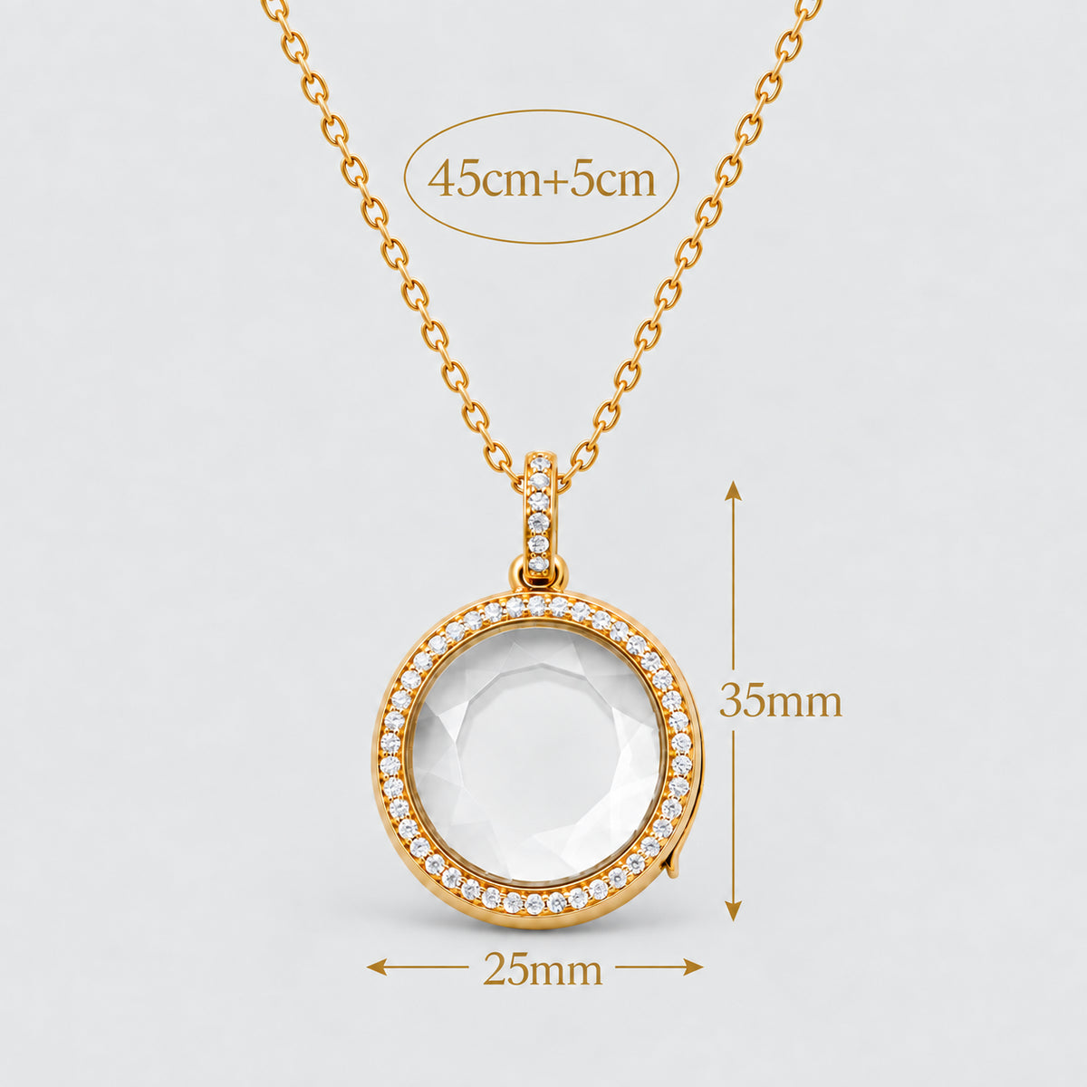 CELESTE HALO LOCKET NECKLACE