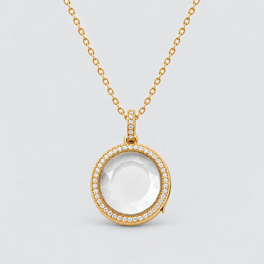 CELESTE HALO LOCKET NECKLACE