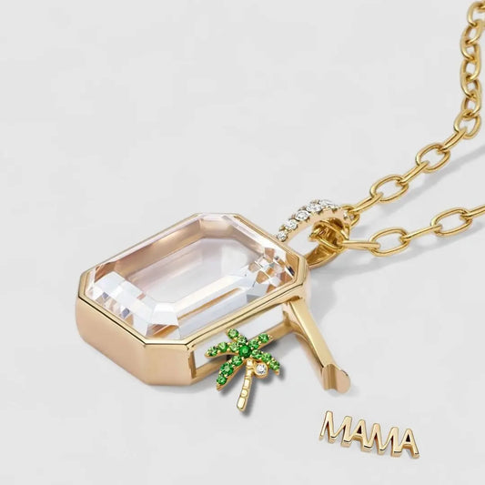 OCTA CRYSTAL LOCKET NECKLACE
