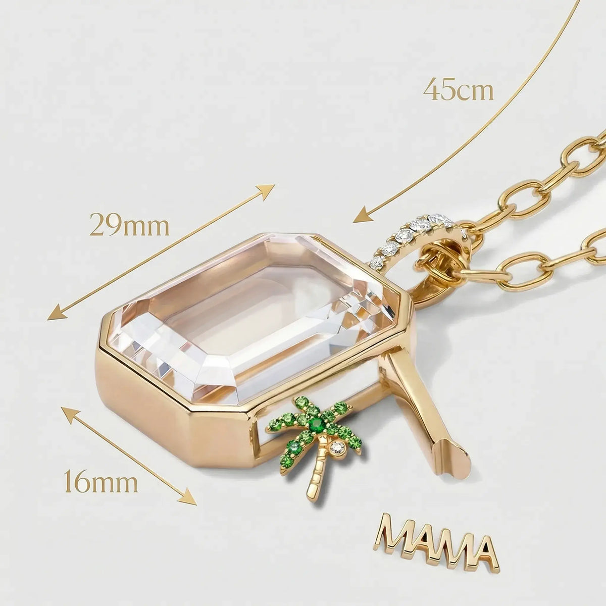 OCTA CRYSTAL LOCKET NECKLACE
