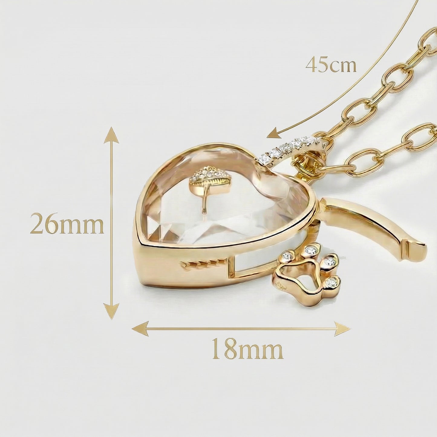 HEART CRYSTAL LOCKET NECKLACE