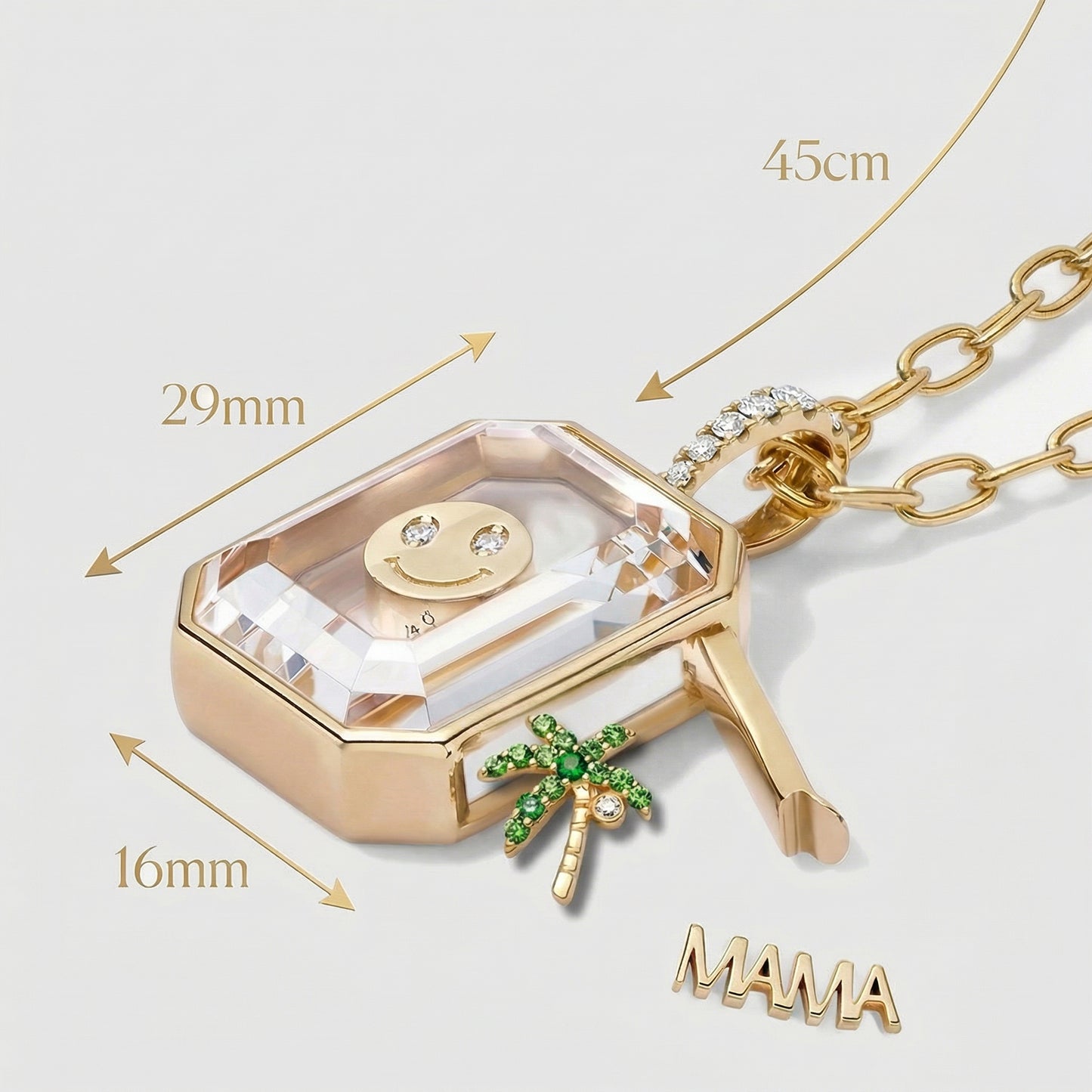 OCTA CRYSTAL LOCKET NECKLACE