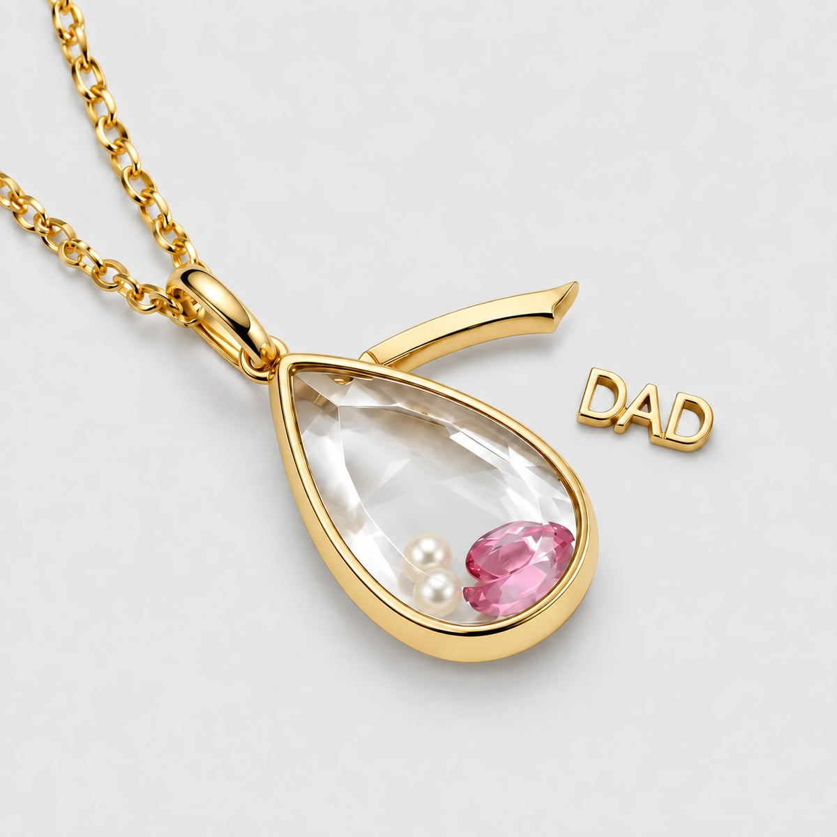 OCEAN HEART TEARDROP LOCKET NECKLACE