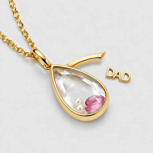 OCEAN HEART TEARDROP LOCKET NECKLACE
