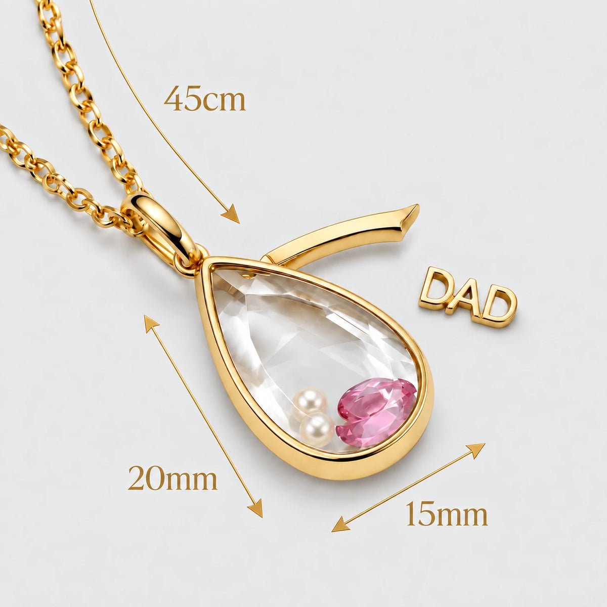 OCEAN HEART TEARDROP LOCKET NECKLACE