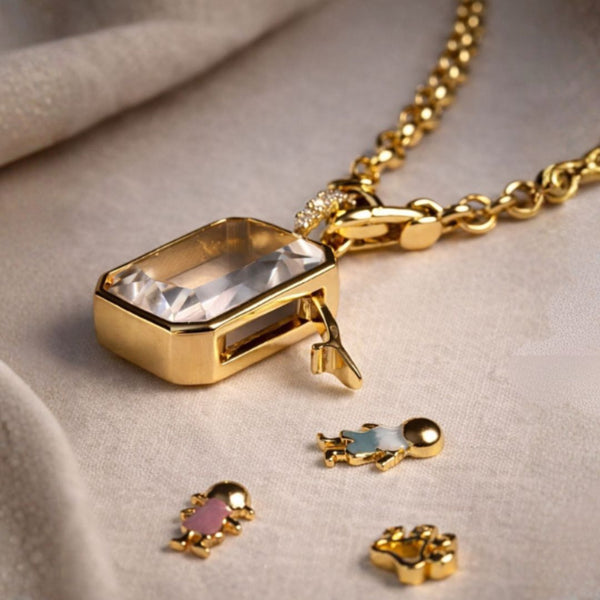 Octa Crystal Memory Locket Necklace | ALV Luxe Vault