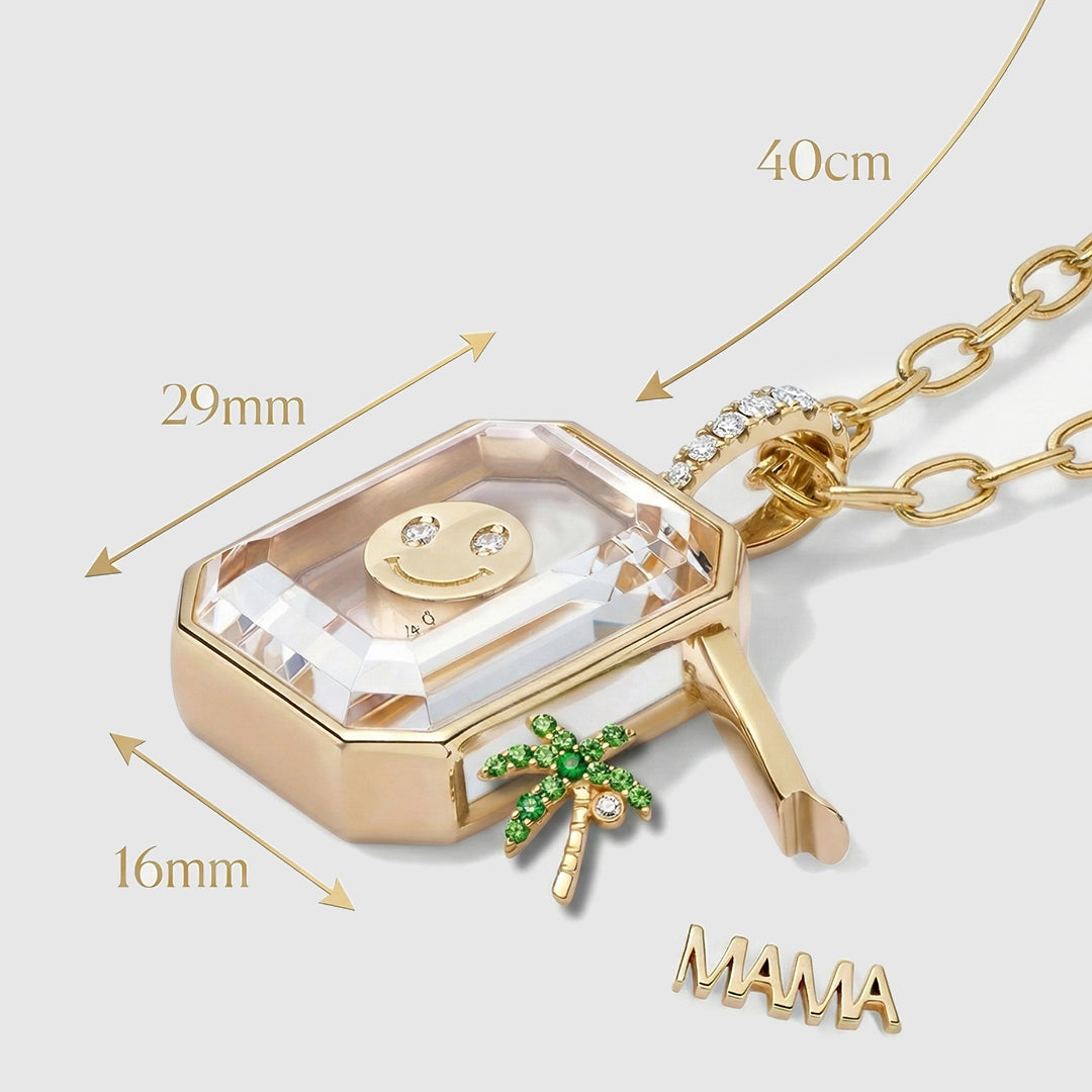 COLLAR CON REMOLQUE DE CRISTAL OCTA